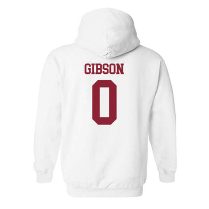 UMass - NCAA Football : Jacquon Gibson - Uniform White Shersey Hooded Sweatshirt