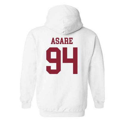 UMass - NCAA Football : Kofi Asare - Uniform White Shersey Hooded Sweatshirt