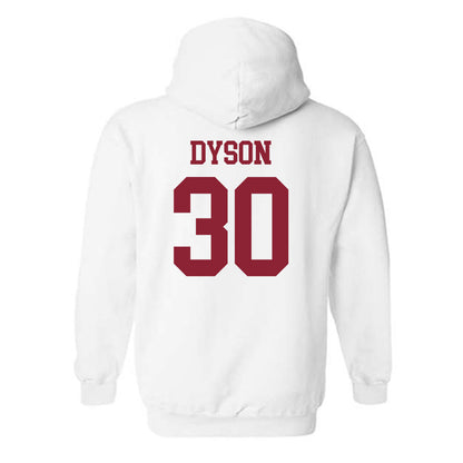 UMass - NCAA Football : Donovan Dyson - Uniform White Shersey Hooded Sweatshirt