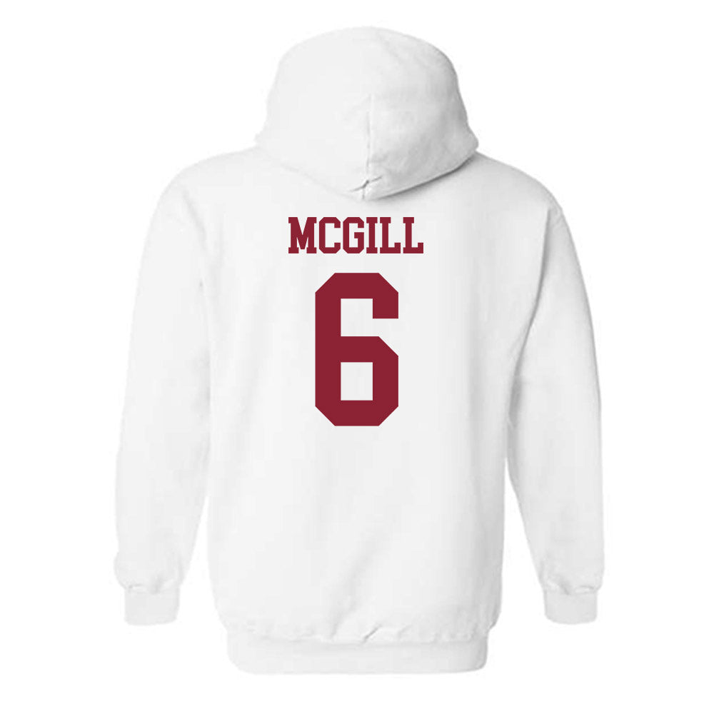 UMass - NCAA Football : Jeremiah McGill - Uniform White Shersey Hooded Sweatshirt