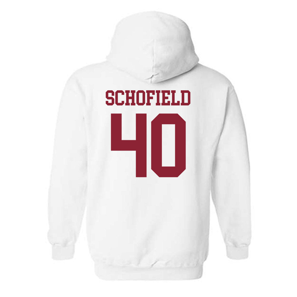 UMass - NCAA Football : Dominic Schofield - Uniform White Shersey Hooded Sweatshirt