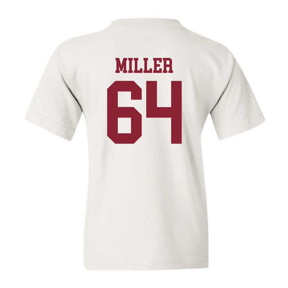 UMass - NCAA Football : Peyton Miller - Uniform White Shersey Youth T-Shirt