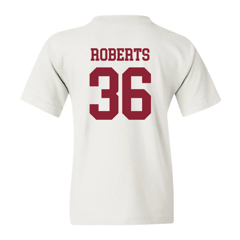 UMass - NCAA Football : Jyree Roberts - Uniform White Shersey Youth T-Shirt