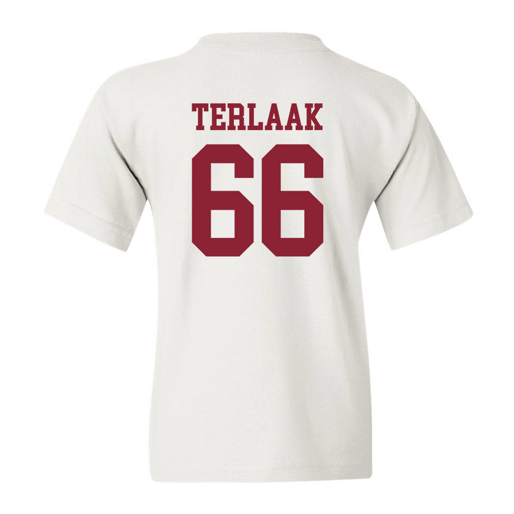 UMass - NCAA Football : Wyatt Terlaak - Uniform White Shersey Youth T-Shirt