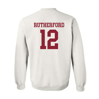 UMass - NCAA Football : Isaiah Rutherford - Uniform White Shersey Sweatshirt