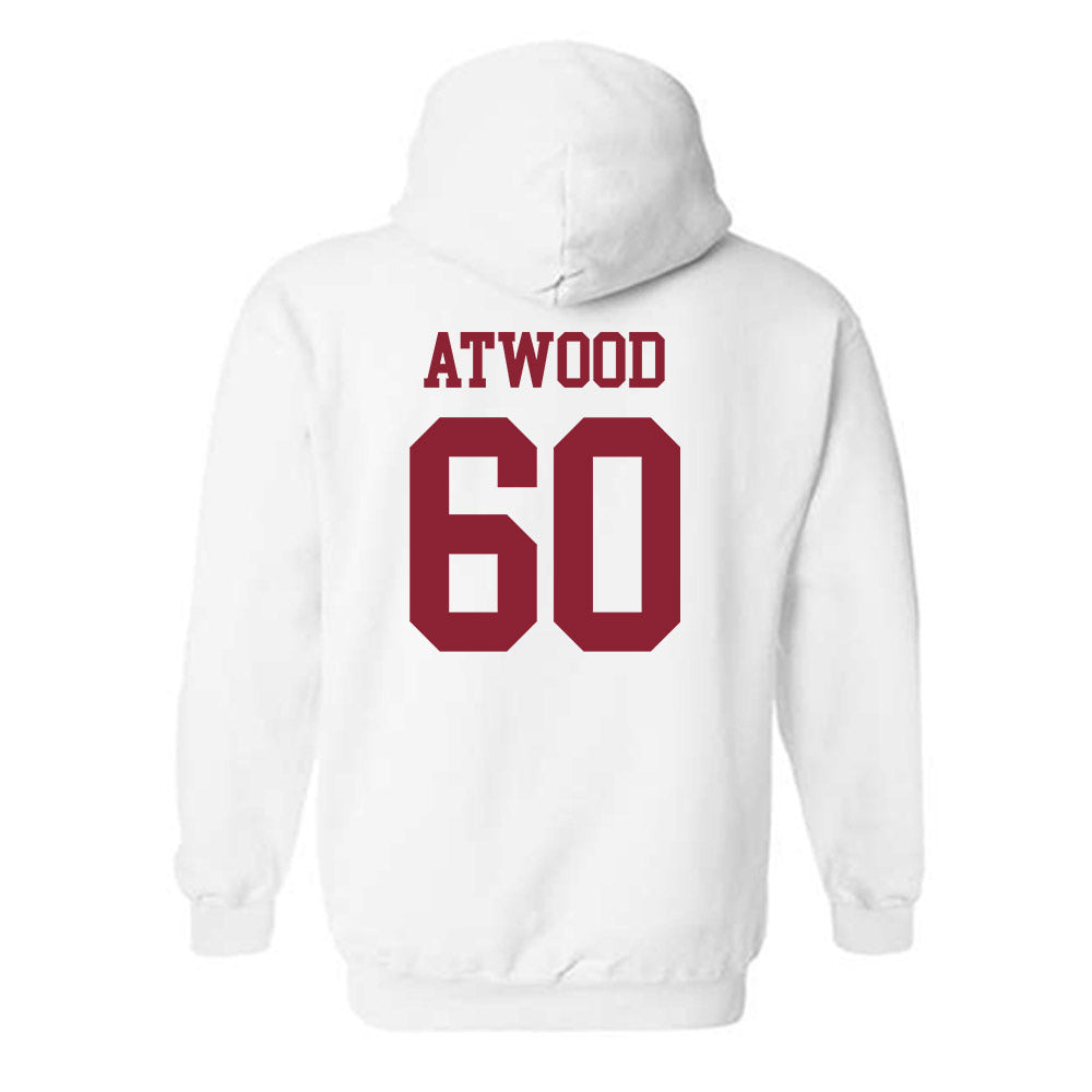 UMass - NCAA Football : Josh Atwood - Uniform White Shersey Hooded Sweatshirt