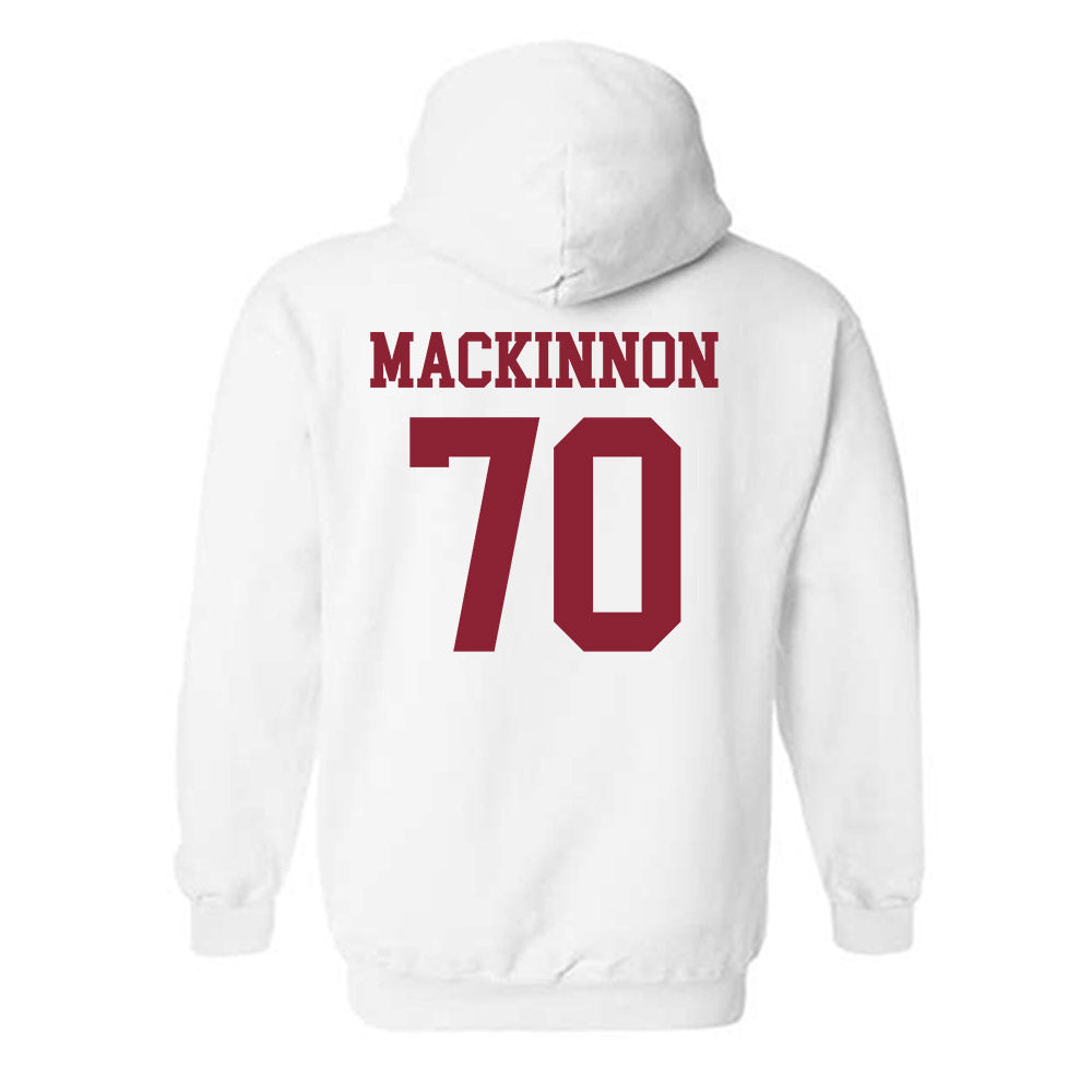 UMass - NCAA Football : Brandon MacKinnon - Uniform White Shersey Hooded Sweatshirt