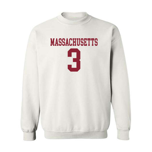 UMass - NCAA Football : Taisun Phommachanh - Uniform White Shersey Sweatshirt