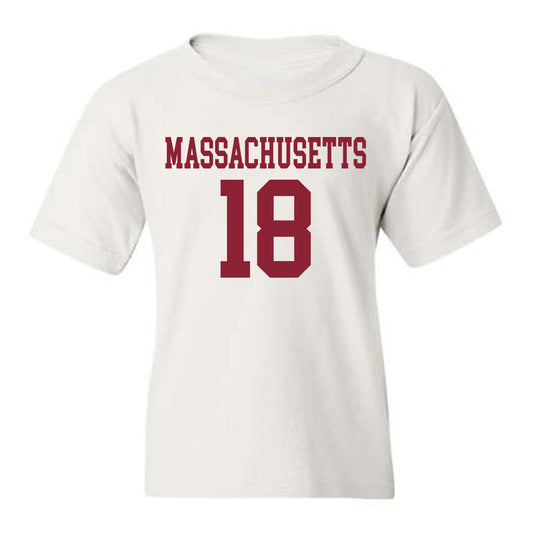 UMass - NCAA Football : Conner Whitson - Uniform White Shersey Youth T-Shirt