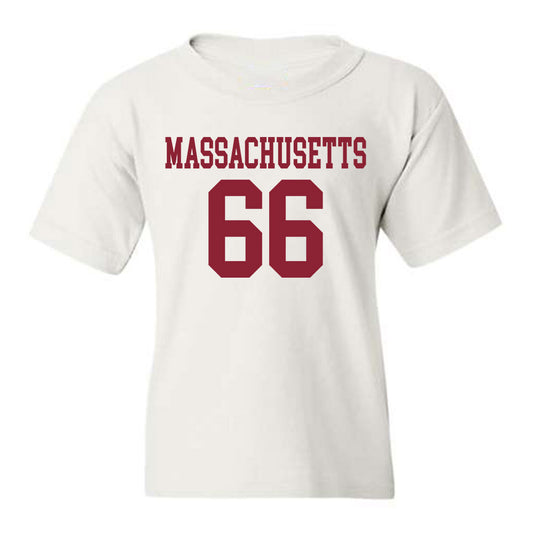 UMass - NCAA Football : Wyatt Terlaak - Uniform White Shersey Youth T-Shirt