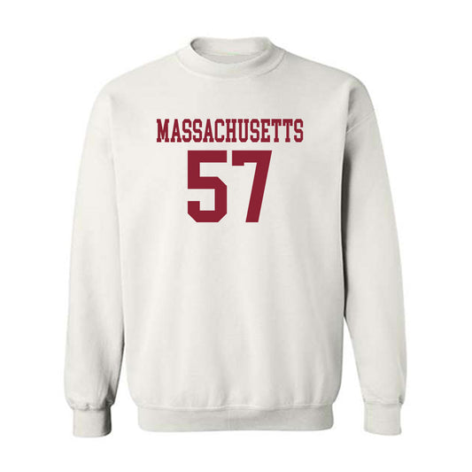 UMass - NCAA Football : Jaden Wiggins - Uniform White Shersey Sweatshirt