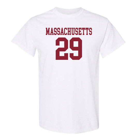 UMass - NCAA Football : Caden Ghannam - Uniform White Shersey Short Sleeve T-Shirt
