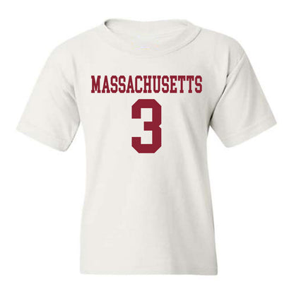 UMass - NCAA Football : Taisun Phommachanh - Uniform White Shersey Youth T-Shirt