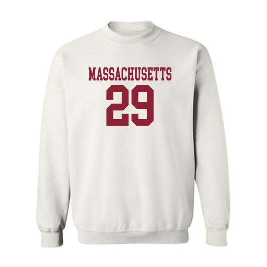 UMass - NCAA Football : Caden Ghannam - Uniform White Shersey Sweatshirt