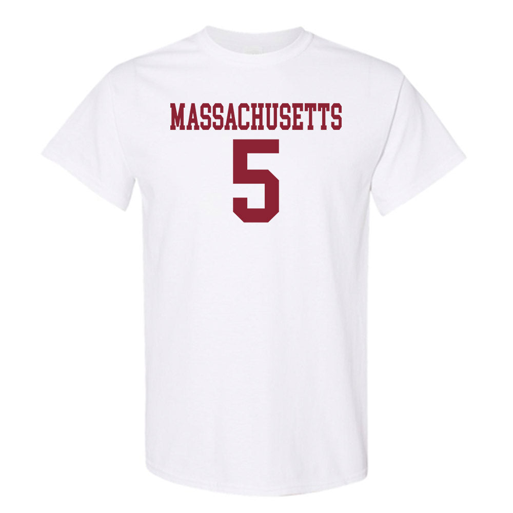 UMass - NCAA Football : Tyler Martin - Uniform White Shersey Short Sleeve T-Shirt