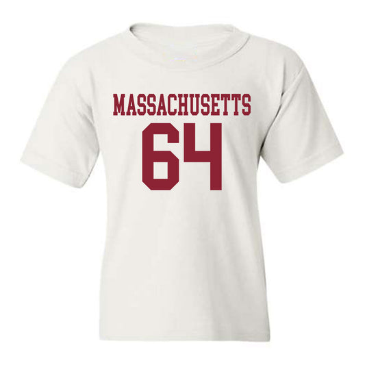 UMass - NCAA Football : Peyton Miller - Uniform White Shersey Youth T-Shirt