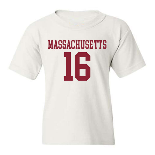 UMass - NCAA Football : Jaylen Murphy - Uniform White Shersey Youth T-Shirt