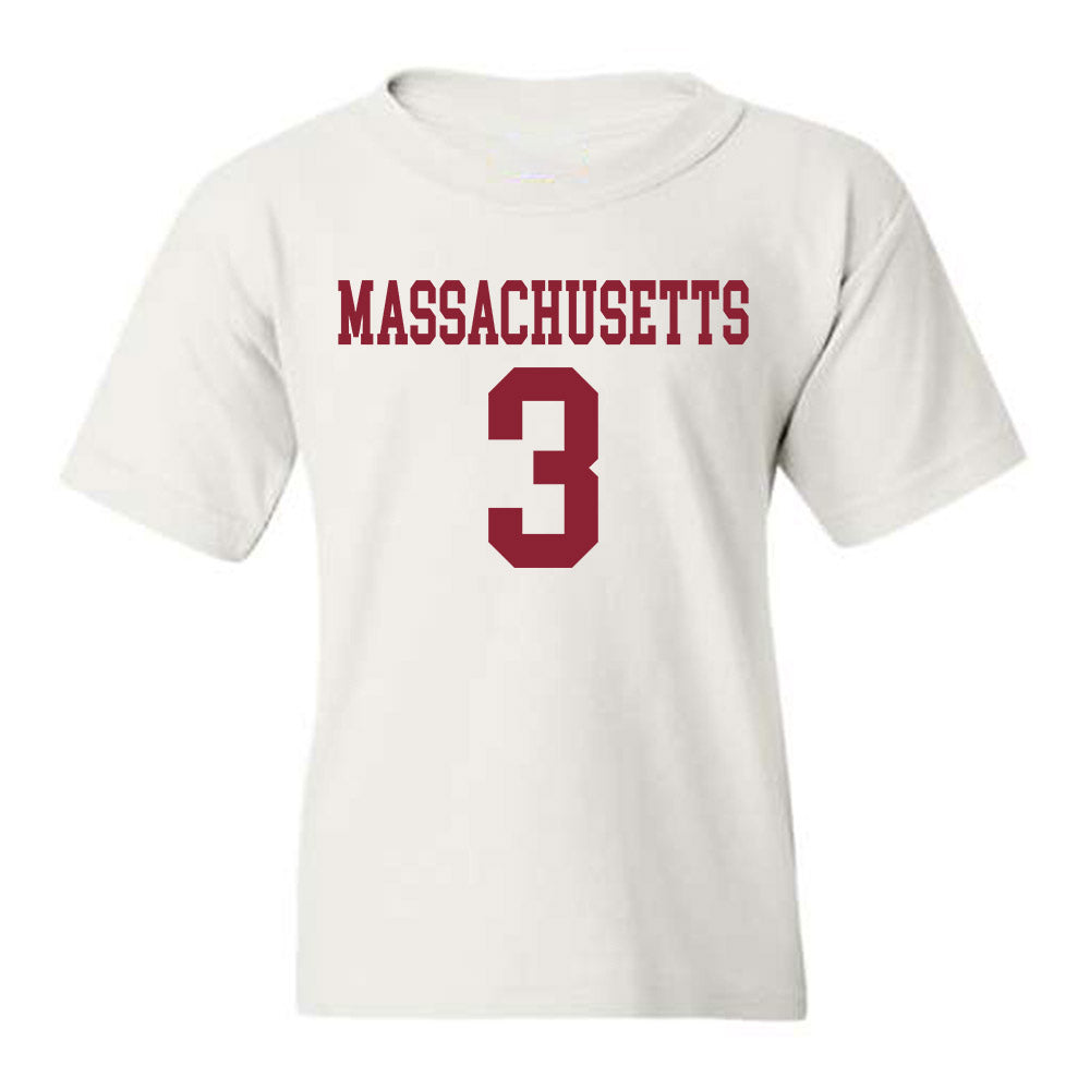 UMass - NCAA Football : Steven Ortiz - Uniform White Shersey Youth T-Shirt