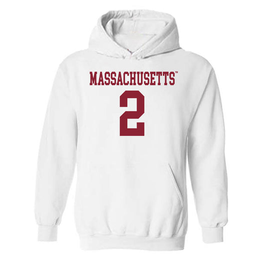 UMass - NCAA Football : Tyler Rudolph - Uniform White Shersey Hooded Sweatshirt