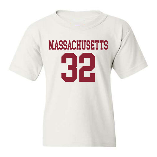 UMass - NCAA Football : Jackson Paradis - Uniform White Shersey Youth T-Shirt