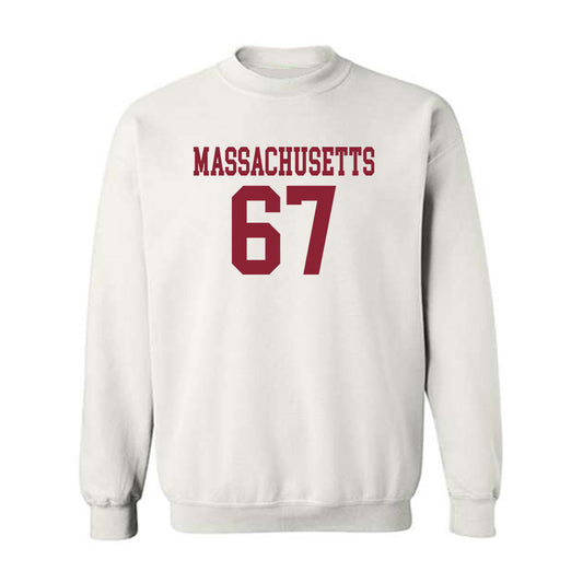 UMass - NCAA Football : Cole Erickson - Uniform White Shersey Sweatshirt