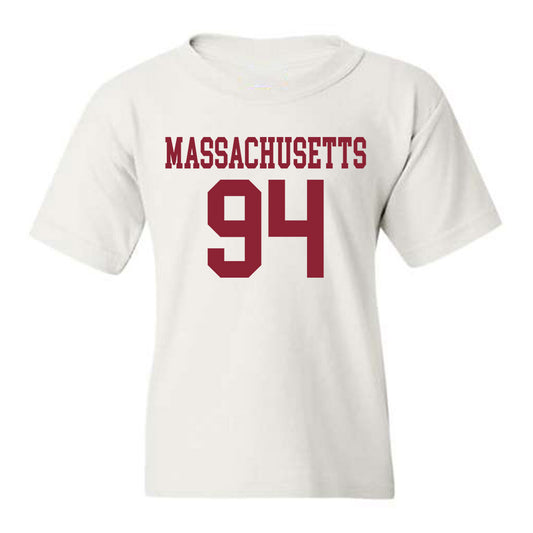 UMass - NCAA Football : Bennett Abbe - Uniform White Shersey Youth T-Shirt