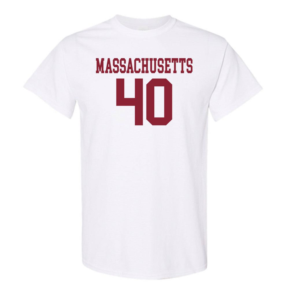 UMass - NCAA Football : Dominic Schofield - Uniform White Shersey Short Sleeve T-Shirt