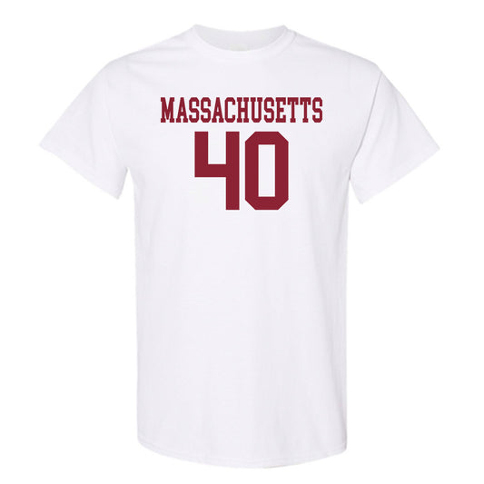 UMass - NCAA Football : Dominic Schofield - Uniform White Shersey Short Sleeve T-Shirt