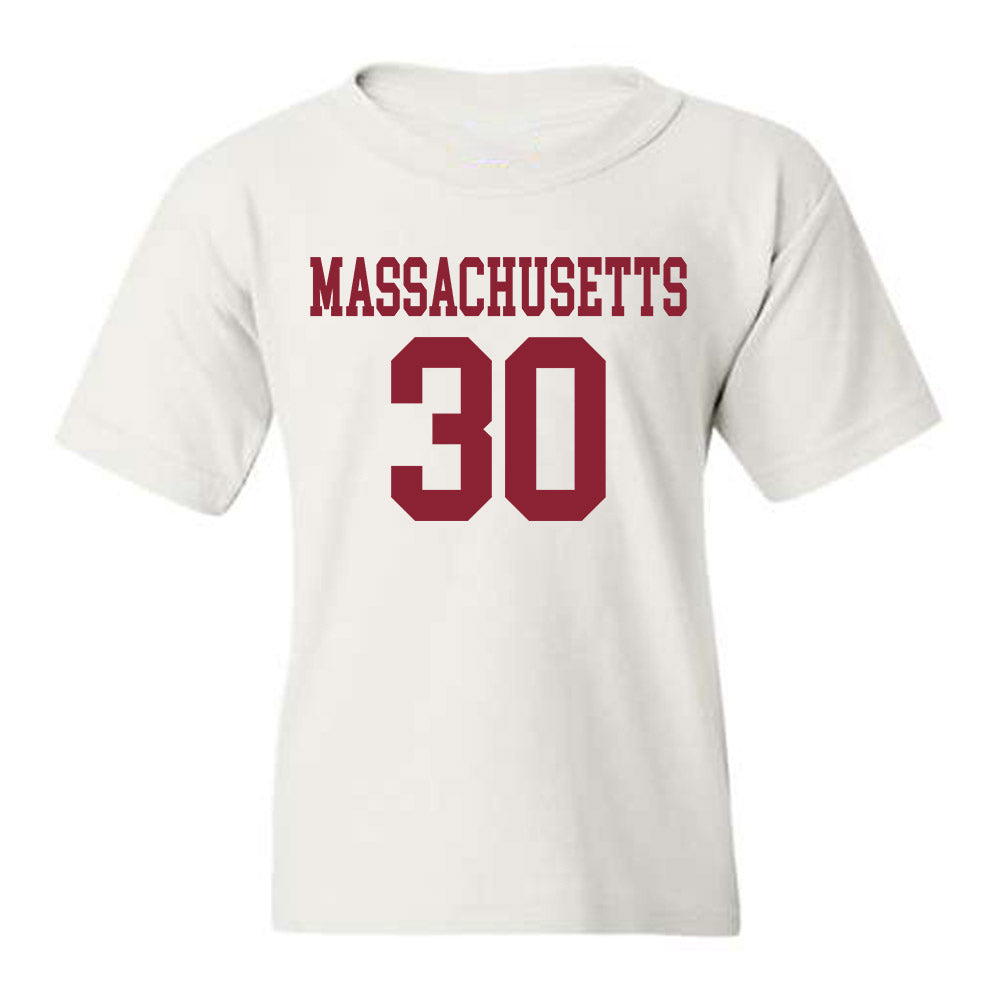 UMass - NCAA Football : Donovan Dyson - Uniform White Shersey Youth T-Shirt