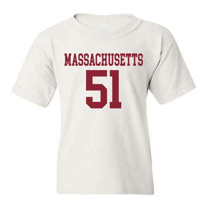UMass - NCAA Football : Kaden Nystuen - Uniform White Shersey Youth T-Shirt