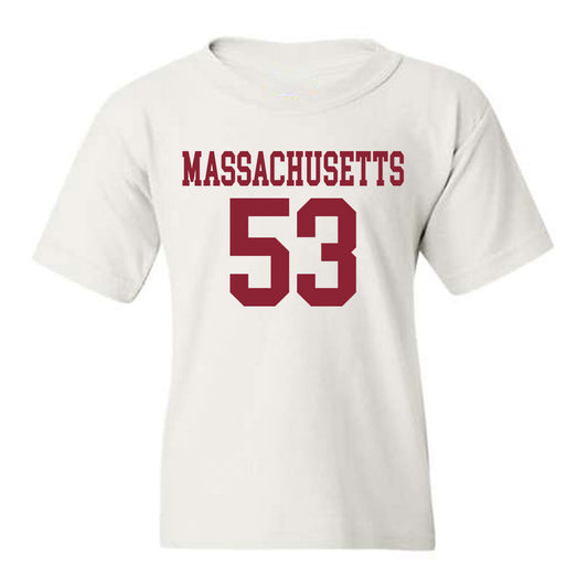 UMass - NCAA Football : Sahnai Swain-Price - Uniform White Shersey Youth T-Shirt