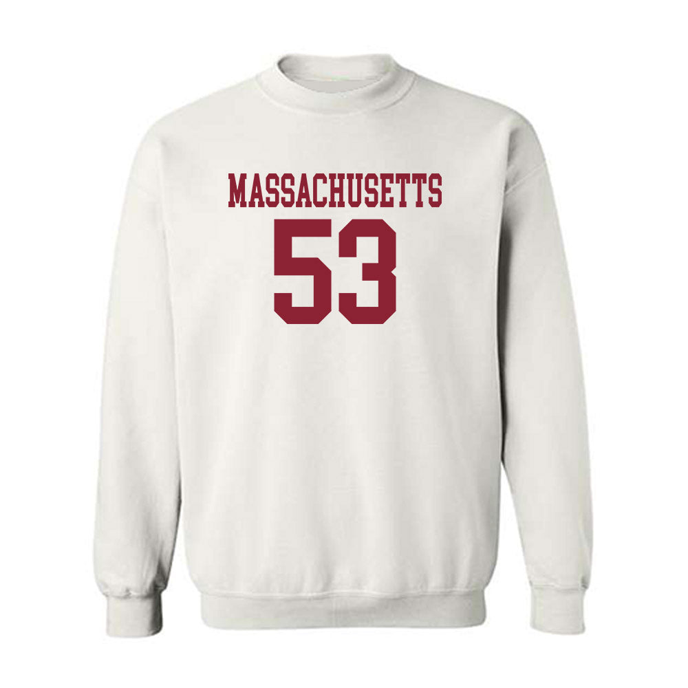 UMass - NCAA Football : Sahnai Swain-Price - Uniform White Shersey Sweatshirt