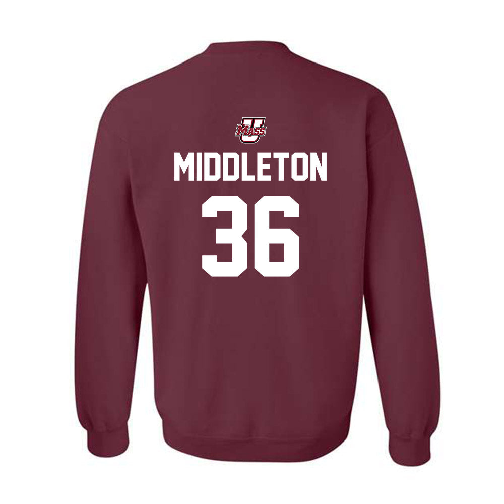 UMass - NCAA Baseball : Andrew Middleton - Crewneck Sweatshirt Sports Shersey