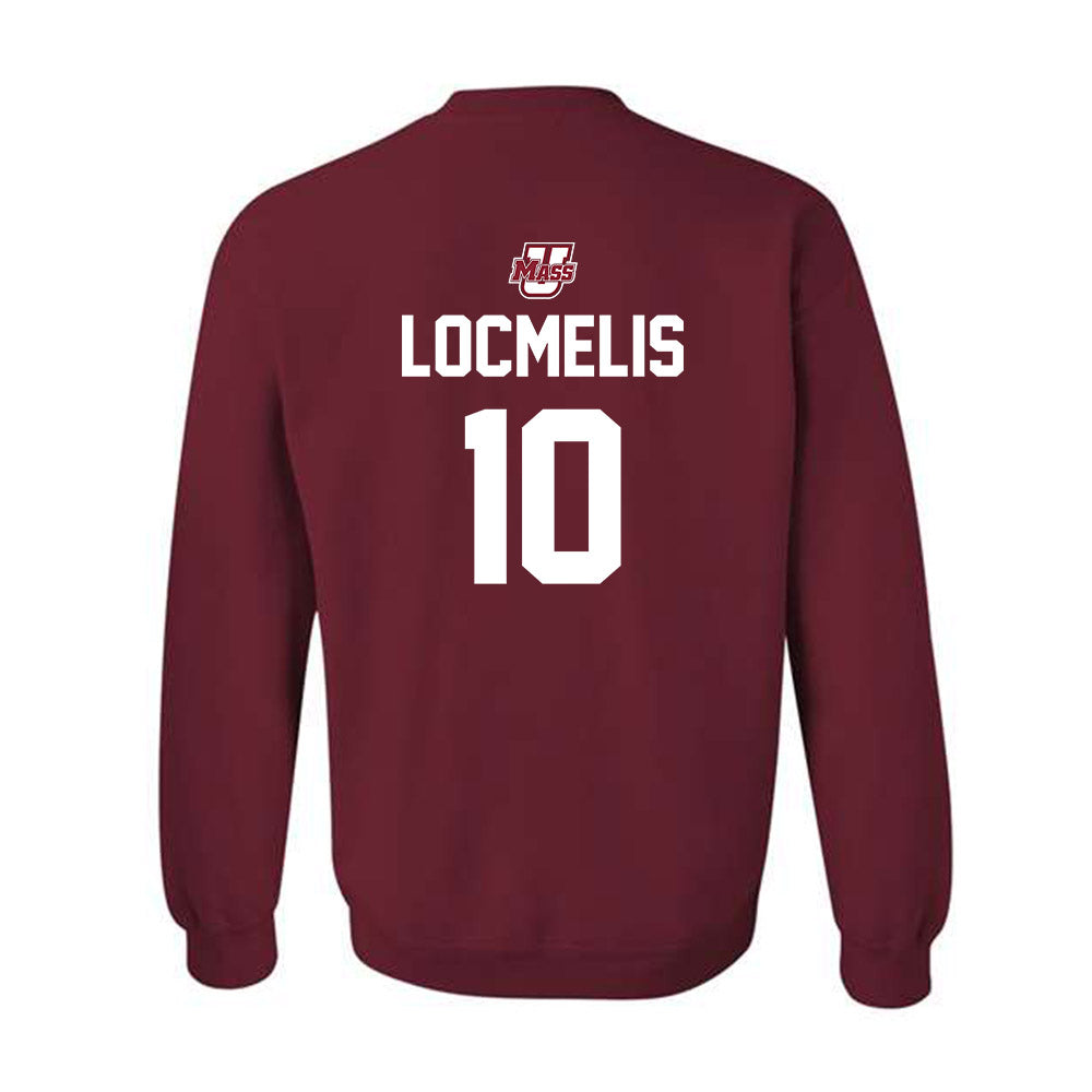 UMass - NCAA Men's Ice Hockey : Dans Locmelis - Crewneck Sweatshirt Sports Shersey