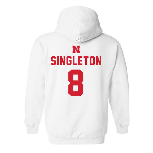 Nebraska - NCAA Football : Deshon Singleton - Hooded Sweatshirt Sports Shersey