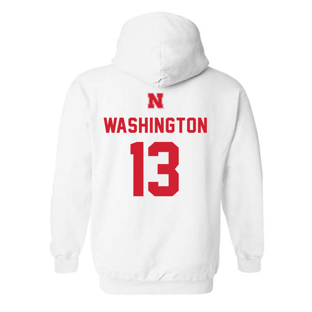 Nebraska - NCAA Football : Marcus Washington - Hooded Sweatshirt Sports Shersey