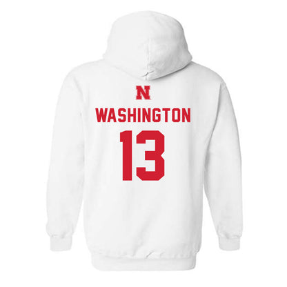 Nebraska - NCAA Football : Marcus Washington - Hooded Sweatshirt Sports Shersey