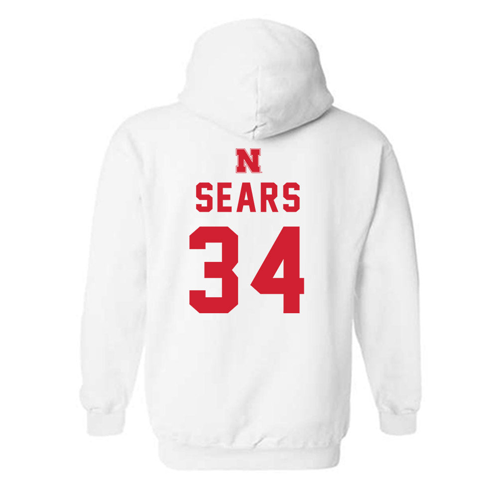 Nebraska - NCAA Baseball : Brett Sears - Hooded Sweatshirt Sports Shersey