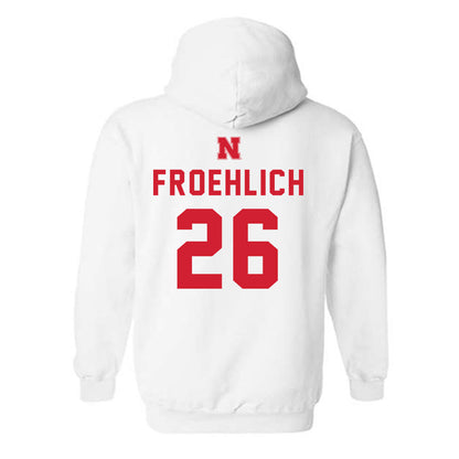 Nebraska - NCAA Baseball : Kyle Froehlich - Hooded Sweatshirt Sports Shersey