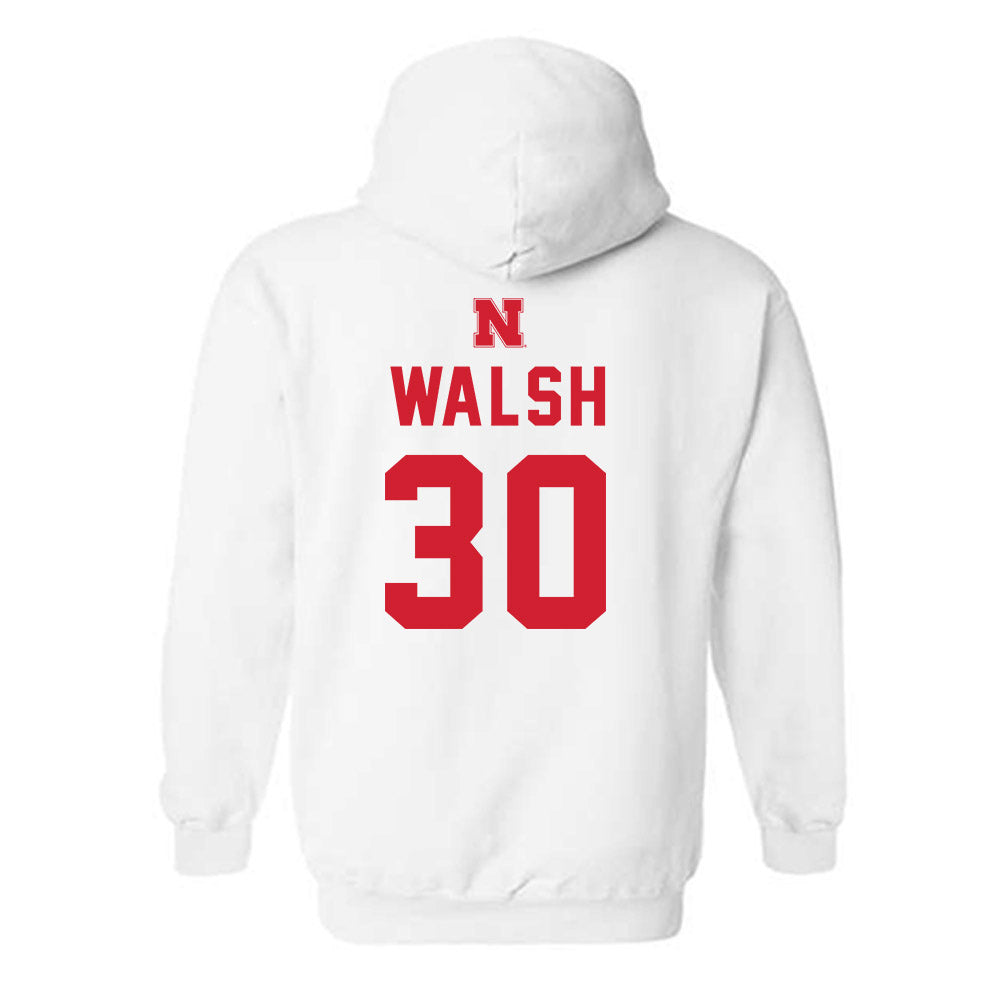Nebraska - NCAA Baseball : Will Walsh - Hooded Sweatshirt Sports Shersey