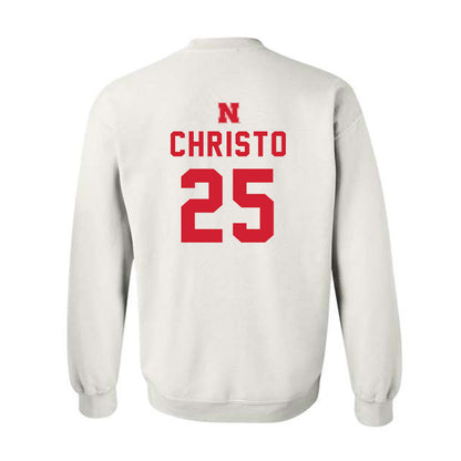 Nebraska - NCAA Baseball : Drew Christo - Crewneck Sweatshirt Sports Shersey