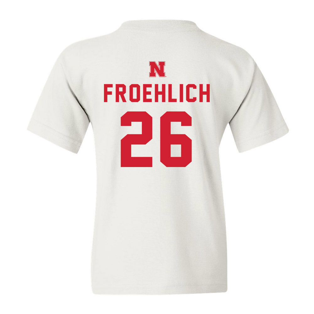 Nebraska - NCAA Baseball : Kyle Froehlich - Youth T-Shirt Sports Shersey