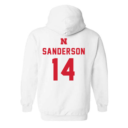 Nebraska - NCAA Baseball : Case Sanderson - Hooded Sweatshirt Sports Shersey