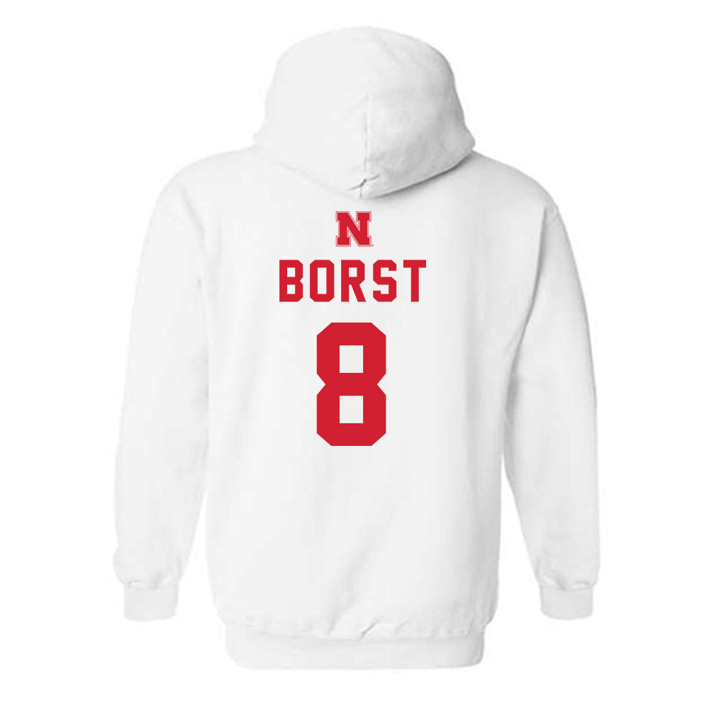 Nebraska - NCAA Baseball : Evan Borst - Hooded Sweatshirt Sports Shersey