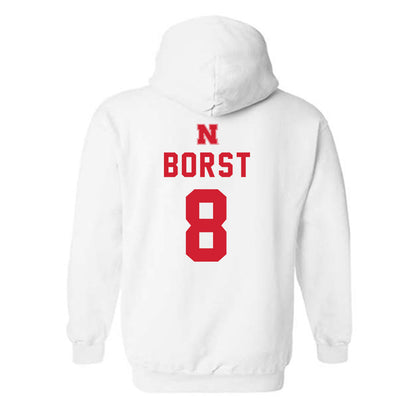 Nebraska - NCAA Baseball : Evan Borst - Hooded Sweatshirt Sports Shersey