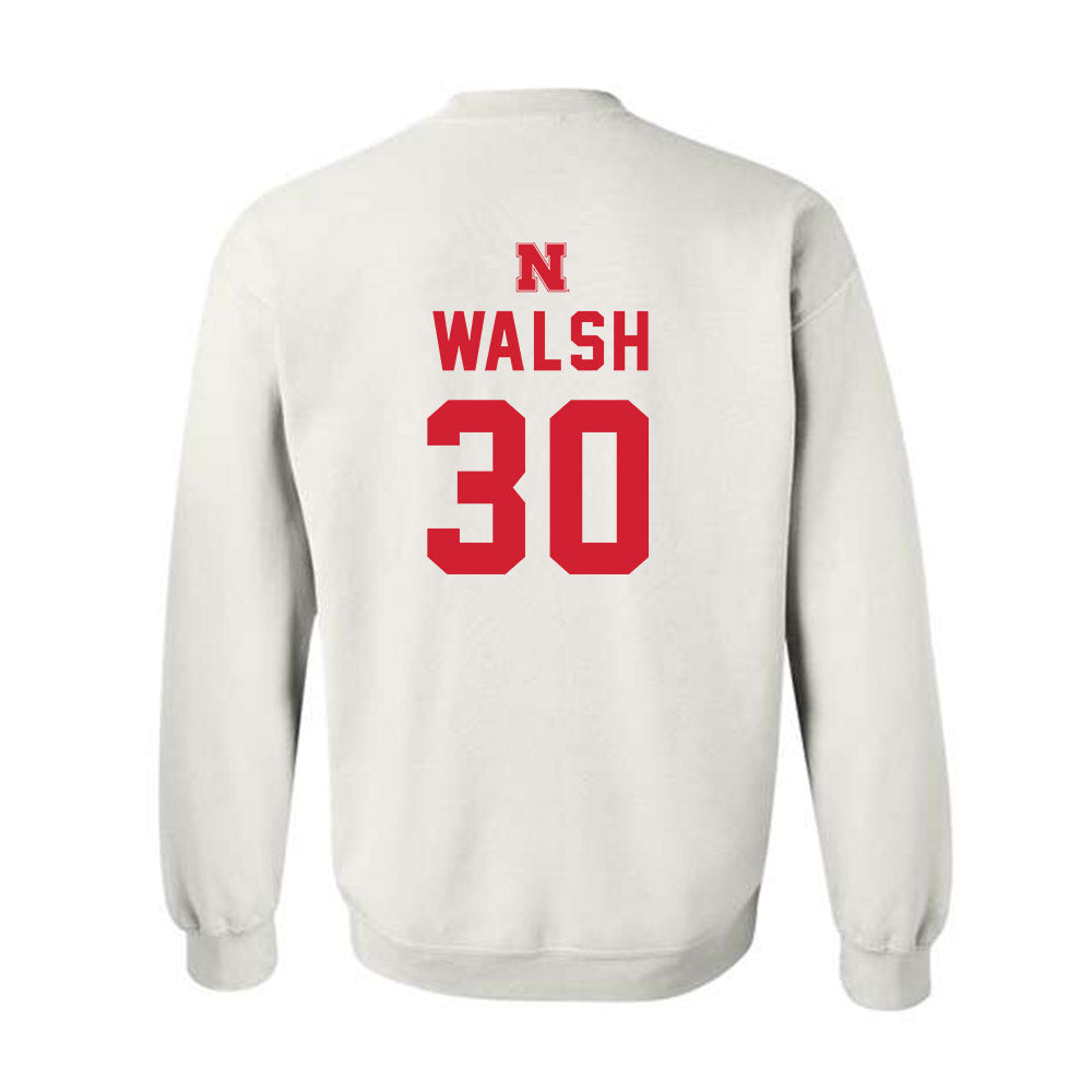 Nebraska - NCAA Baseball : Will Walsh - Crewneck Sweatshirt Sports Shersey