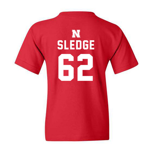 Nebraska - NCAA Football : Sam Sledge - Youth T-Shirt Replica Shersey