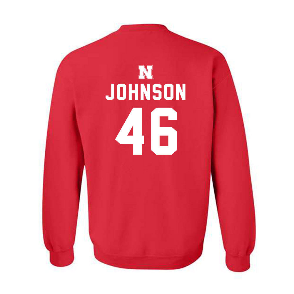 Nebraska - NCAA Baseball : Zachary Johnson - Crewneck Sweatshirt Replica Shersey