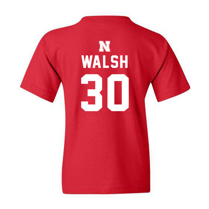 Nebraska - NCAA Baseball : Will Walsh - Youth T-Shirt Replica Shersey