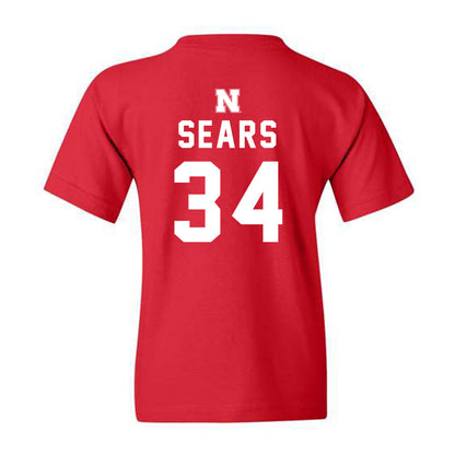 Nebraska - NCAA Baseball : Brett Sears - Youth T-Shirt Replica Shersey